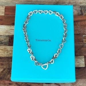 Tiffany and Co. Two Tone Heart Link Necklace